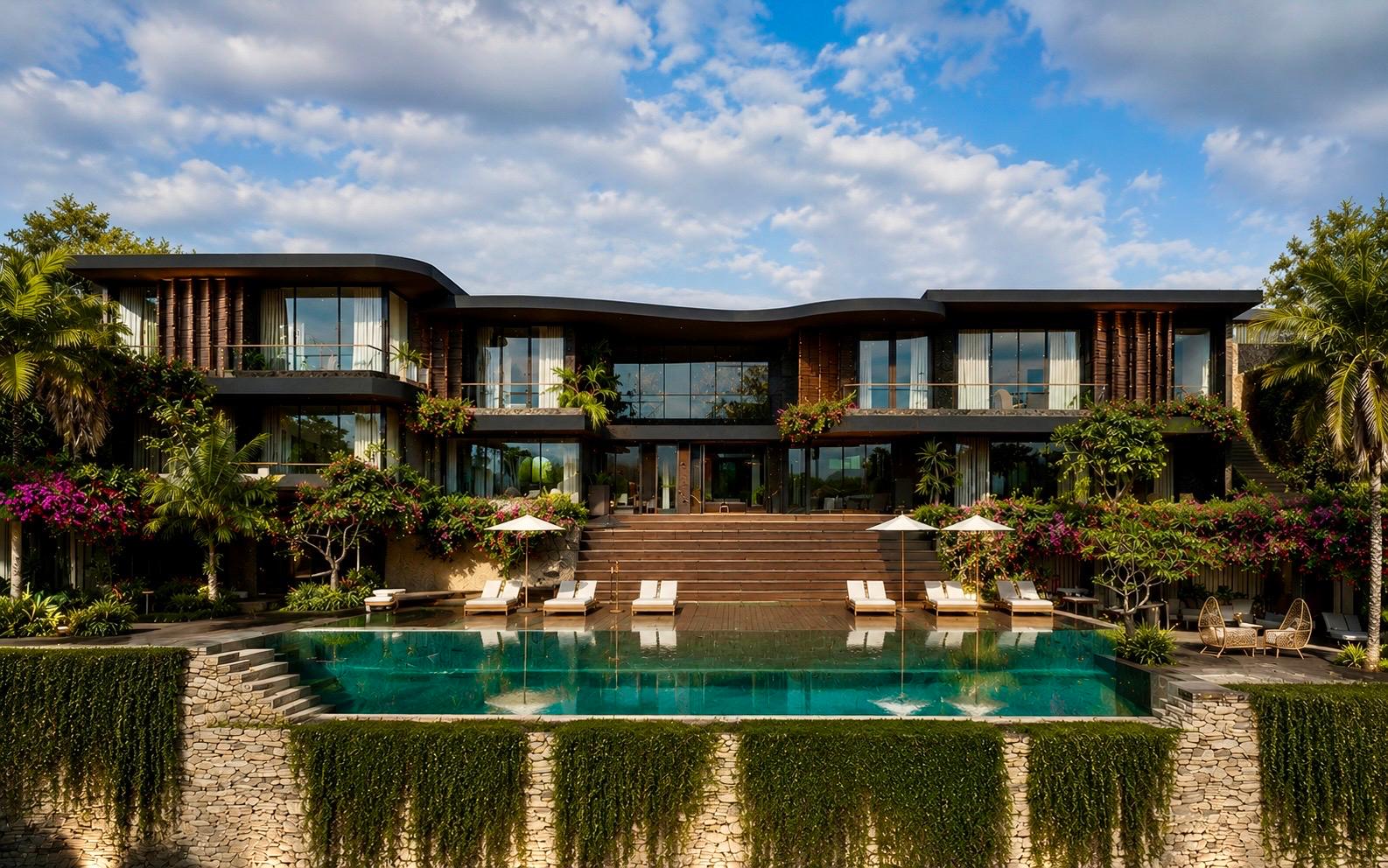 The Rivershore Estate — Façade et piscine infinity
