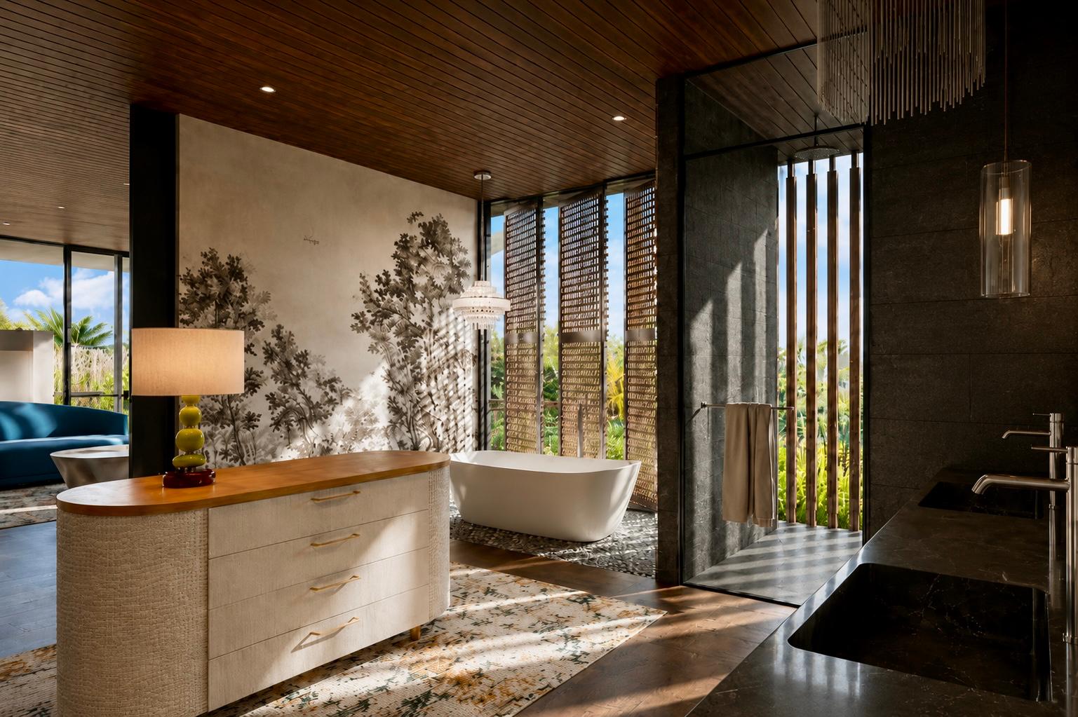Salle de bain — baignoire îlot