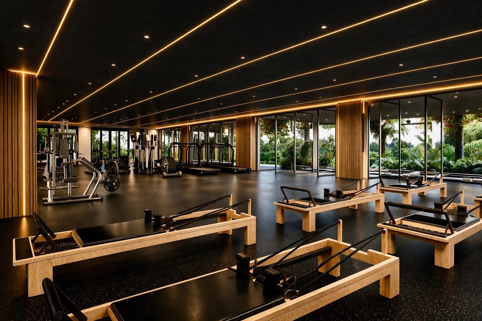 Salle de sport équipée haut de gamme